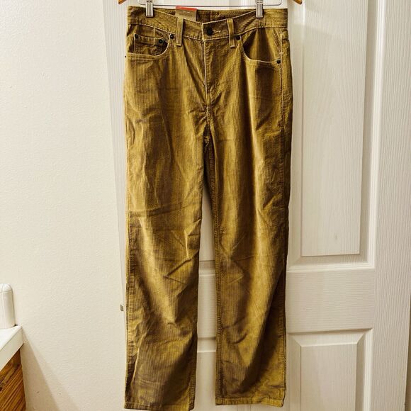 Levi's Pants - Levis Low Pro Thick Corduroy Pants Women 27 X 30 Golden Brown Relaxed Straight